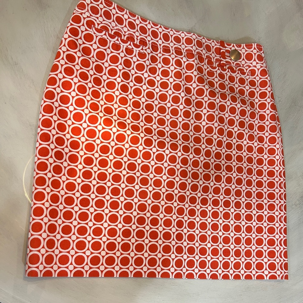 Like New! Ann Taylor orange checkered skirt. Size 10